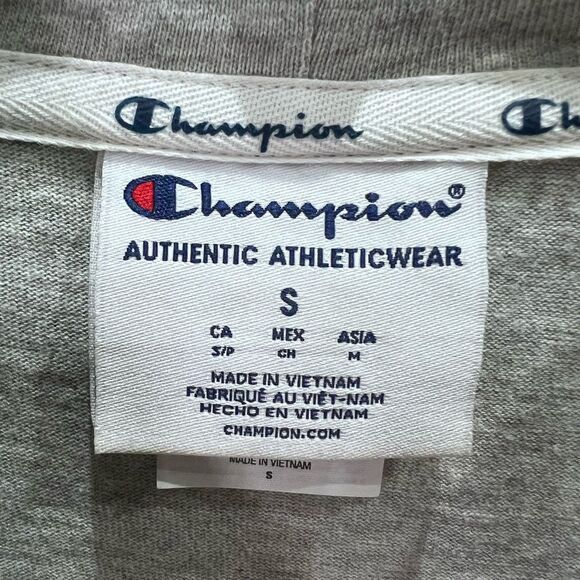 Champion Light Gray Hoodie with Colorful Logo Size Small - Picture 6 of 16